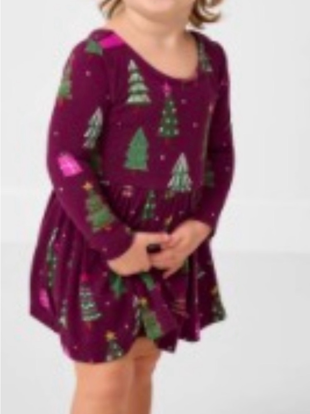 Little Sleepies Cranberry Tree Traffic Bow Back Skater Dress + bow